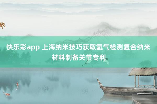 快乐彩app 上海纳米技巧获取氢气检测复合纳米材料制备关节专利