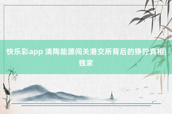 快乐彩app 清陶能源闯关港交所背后的狰狞真相|独家