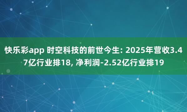 快乐彩app 时空科技的前世今生: 2025年营收3.47亿行业排18， 净利润-2.52亿行业排19
