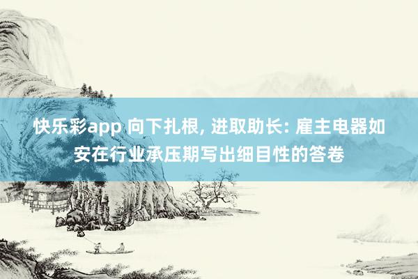 快乐彩app 向下扎根， 进取助长: 雇主电器如安在行业承压期写出细目性的答卷